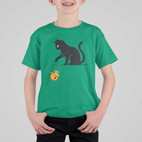 Funny No Kings Black Cat T Shirt For Kid Rebellious Cat Lover Gift