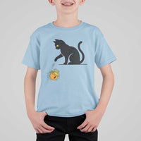Funny No Kings Black Cat T Shirt For Kid Rebellious Cat Lover Gift