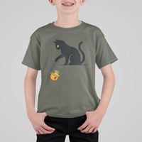 Funny No Kings Black Cat T Shirt For Kid Rebellious Cat Lover Gift