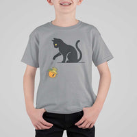 Funny No Kings Black Cat T Shirt For Kid Rebellious Cat Lover Gift