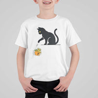 Funny No Kings Black Cat T Shirt For Kid Rebellious Cat Lover Gift