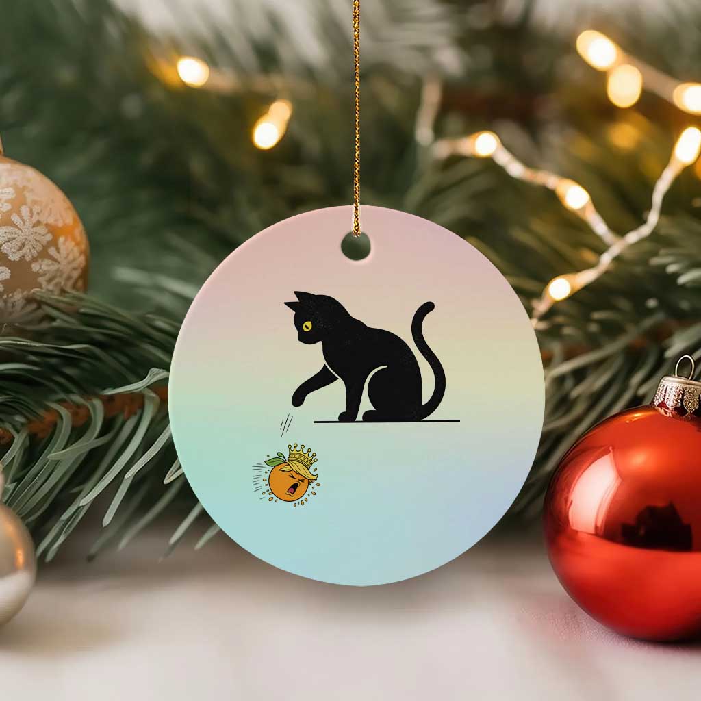 Funny No Kings Black Cat Ceramic Ornament Rebellious Cat Lover Gift
