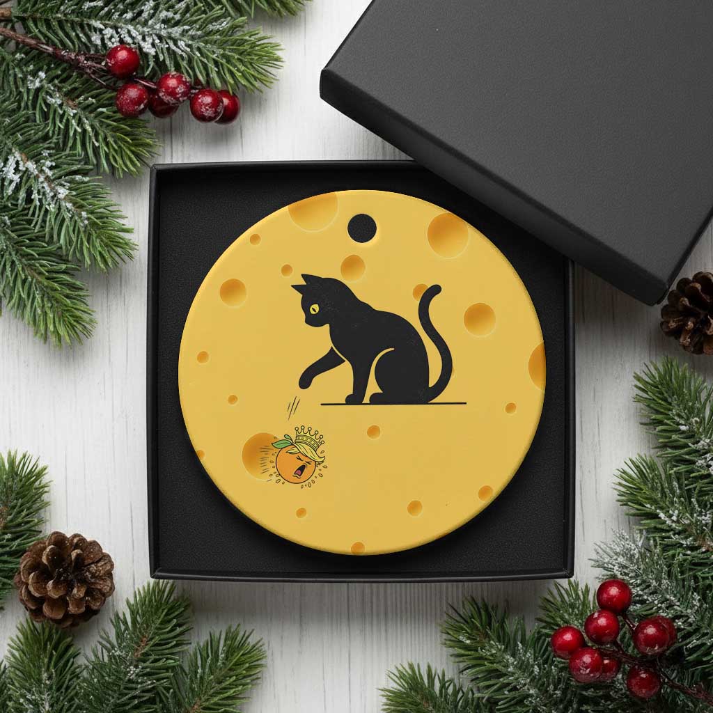 Funny No Kings Black Cat Ceramic Ornament Rebellious Cat Lover Gift