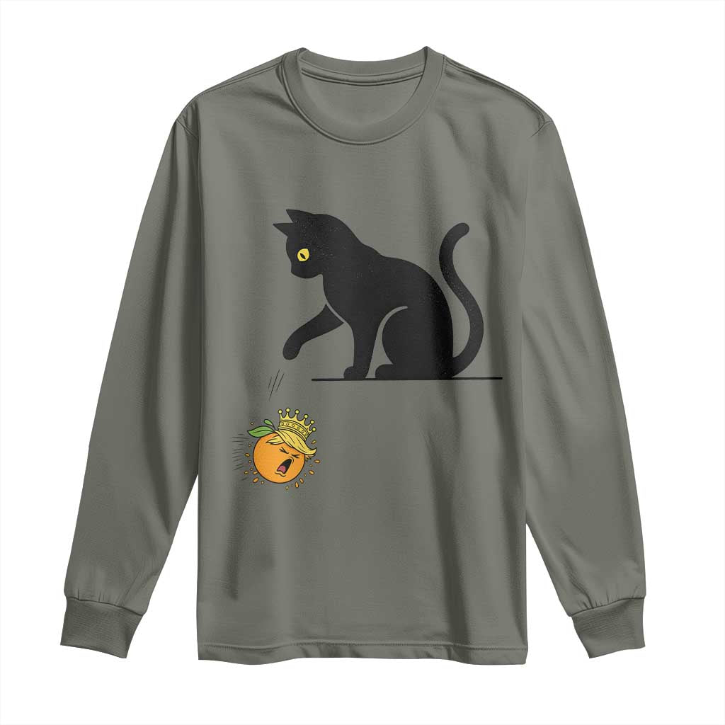 Funny No Kings Black Cat Long Sleeve Shirt Rebellious Cat Lover Gift