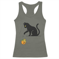 Funny No Kings Black Cat Racerback Tank Top Rebellious Cat Lover Gift