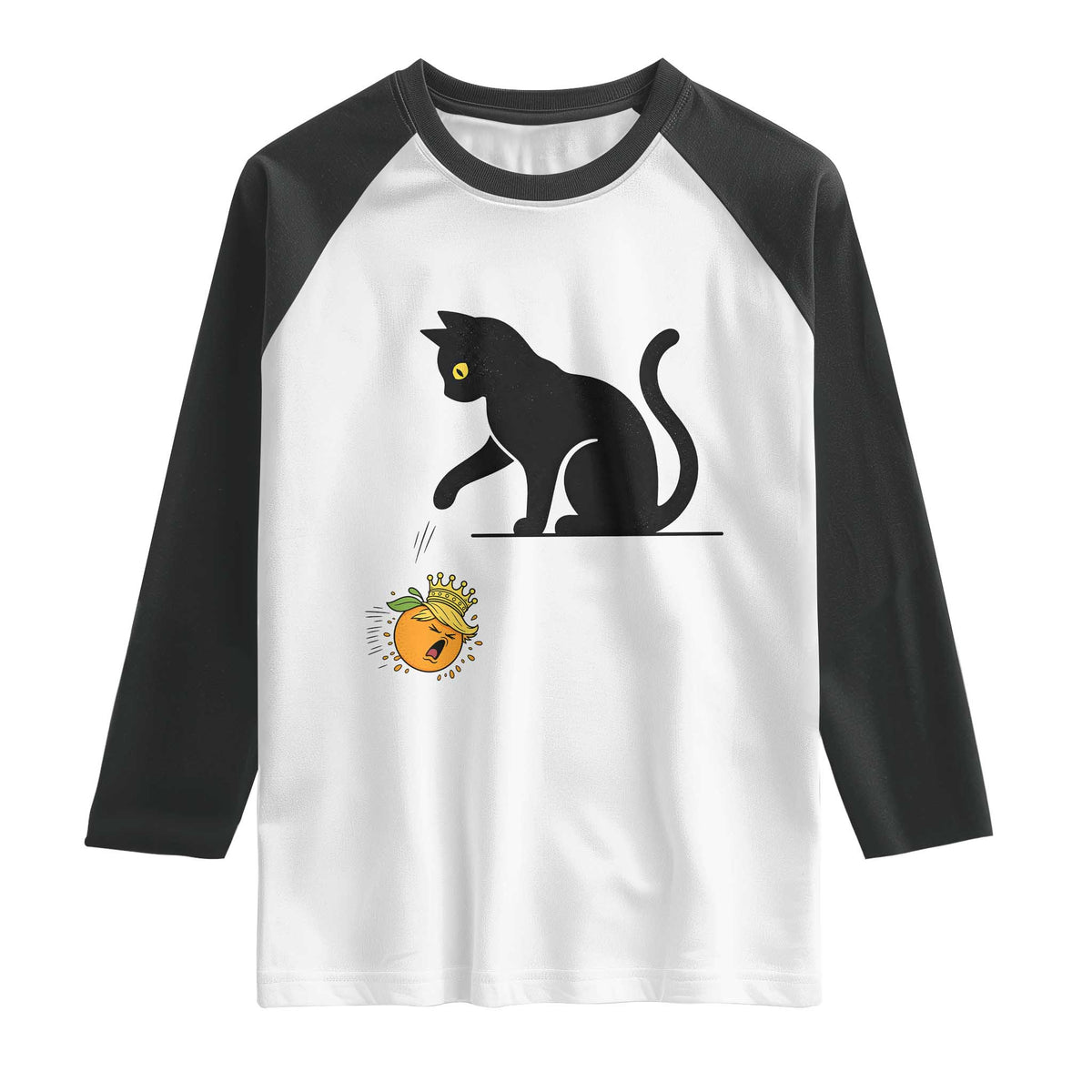 Funny No Kings Black Cat Raglan Shirt Rebellious Cat Lover Gift