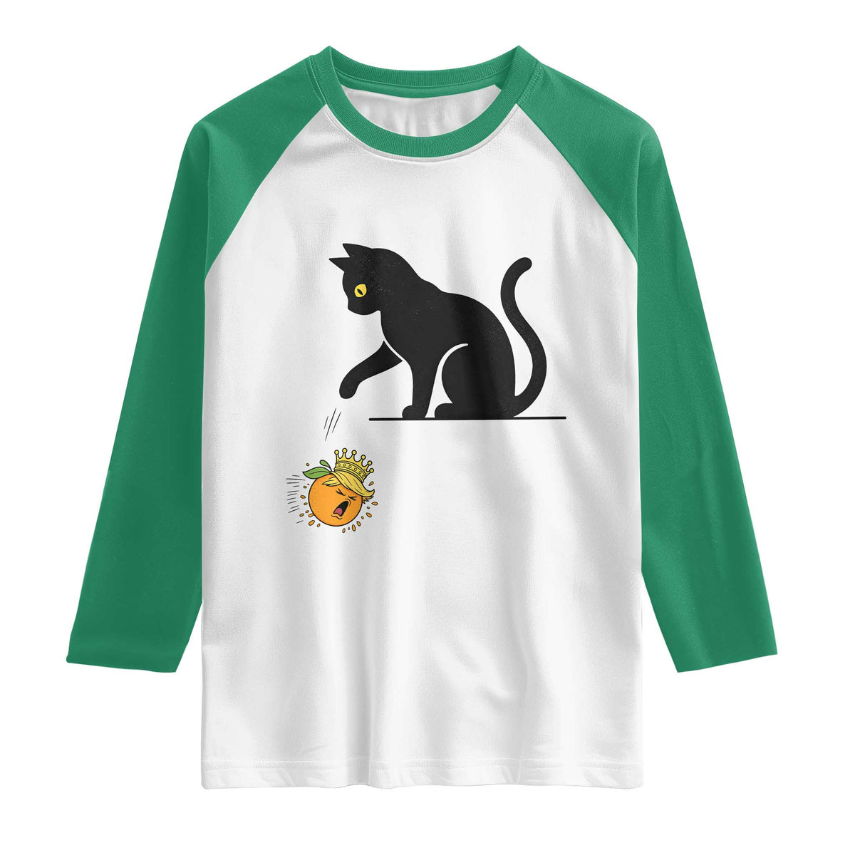 Funny No Kings Black Cat Raglan Shirt Rebellious Cat Lover Gift