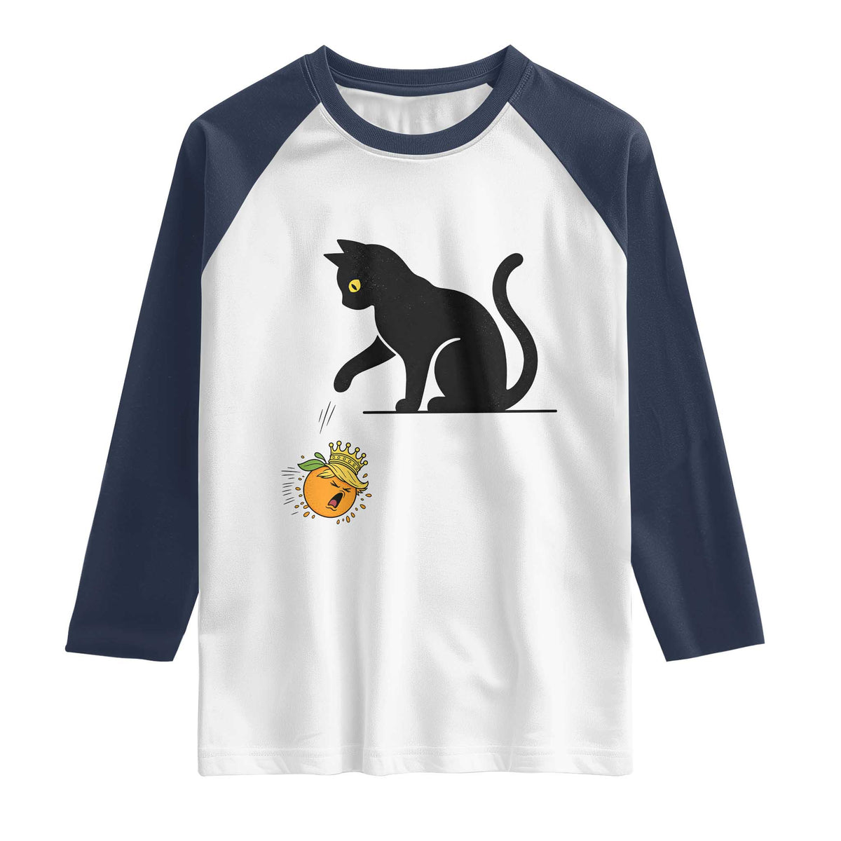 Funny No Kings Black Cat Raglan Shirt Rebellious Cat Lover Gift