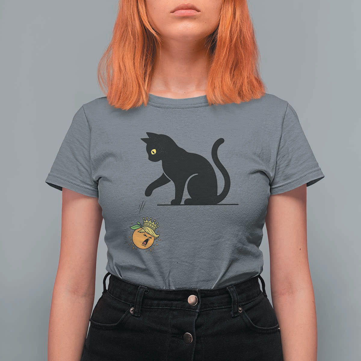 Funny No Kings Black Cat T Shirt For Women Rebellious Cat Lover Gift