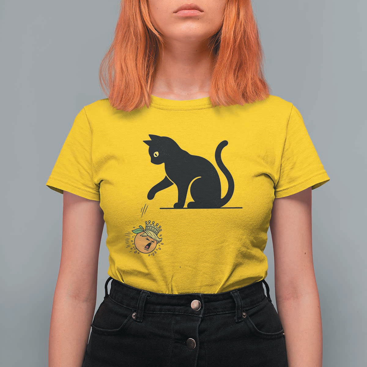 Funny No Kings Black Cat T Shirt For Women Rebellious Cat Lover Gift