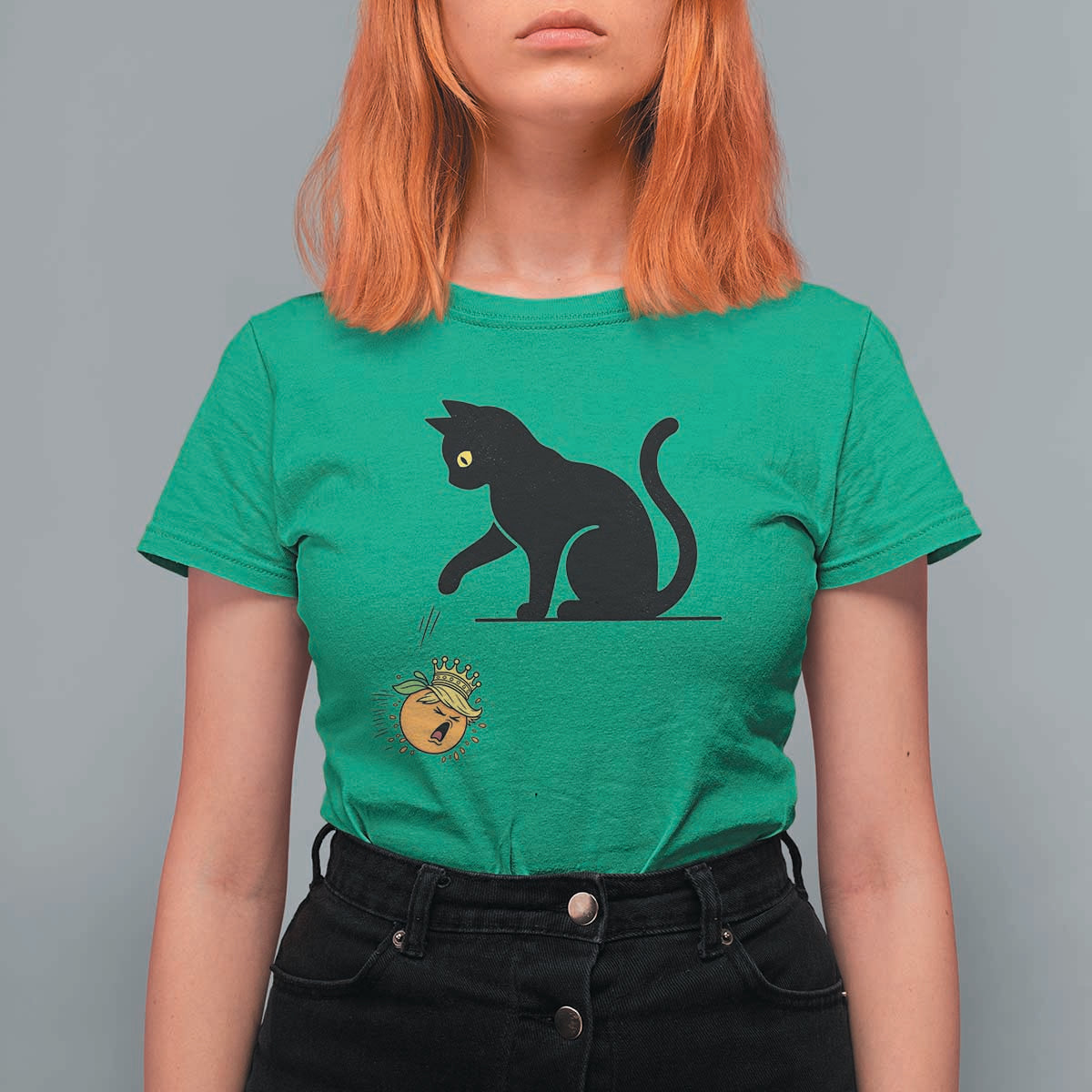 Funny No Kings Black Cat T Shirt For Women Rebellious Cat Lover Gift