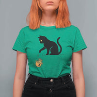 Funny No Kings Black Cat T Shirt For Women Rebellious Cat Lover Gift