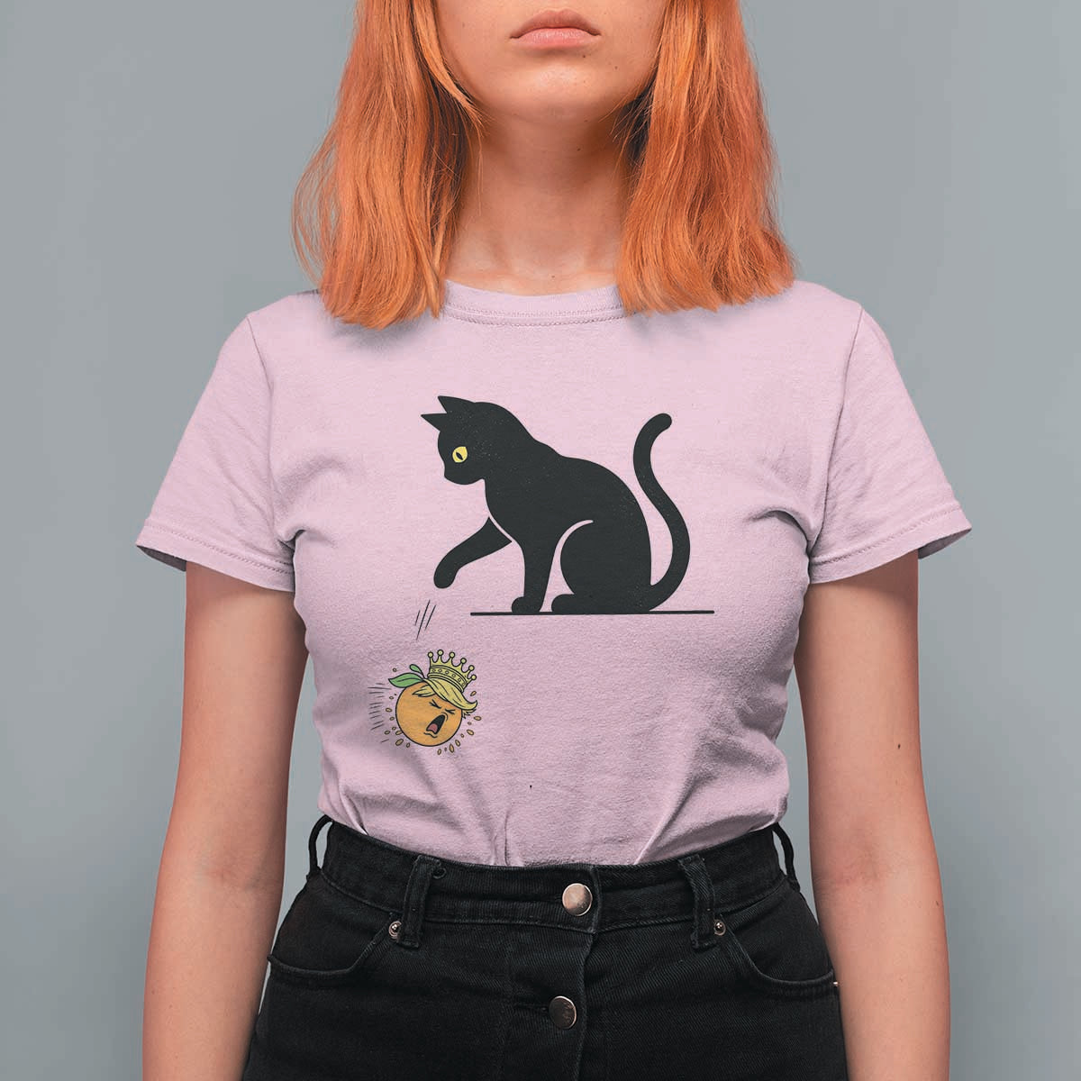 Funny No Kings Black Cat T Shirt For Women Rebellious Cat Lover Gift