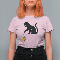 Funny No Kings Black Cat T Shirt For Women Rebellious Cat Lover Gift