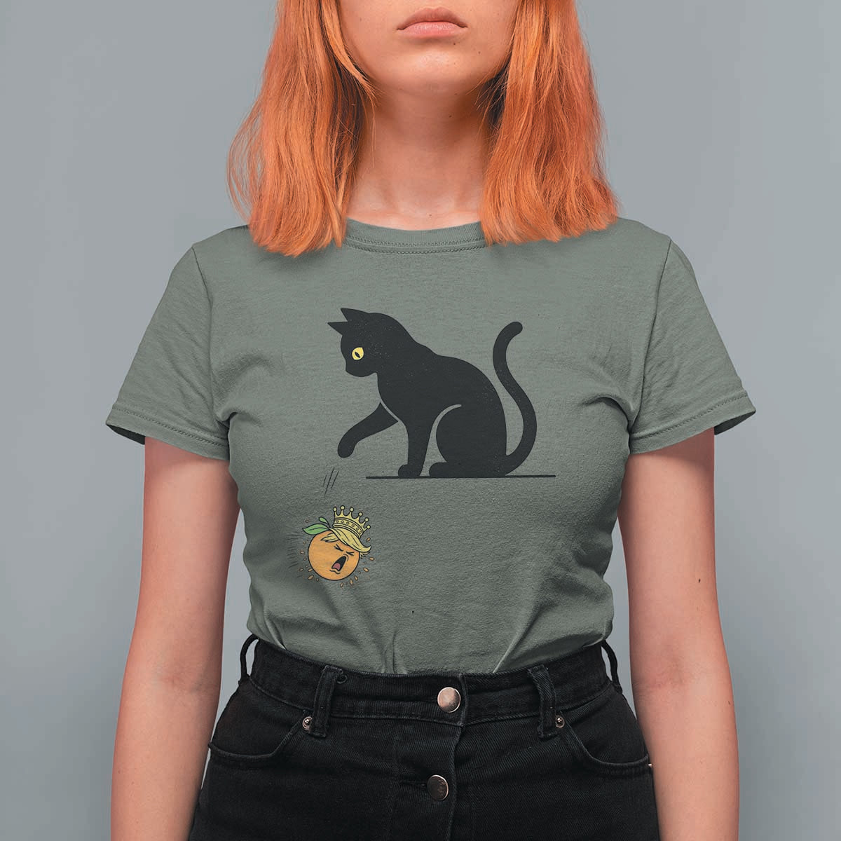 Funny No Kings Black Cat T Shirt For Women Rebellious Cat Lover Gift