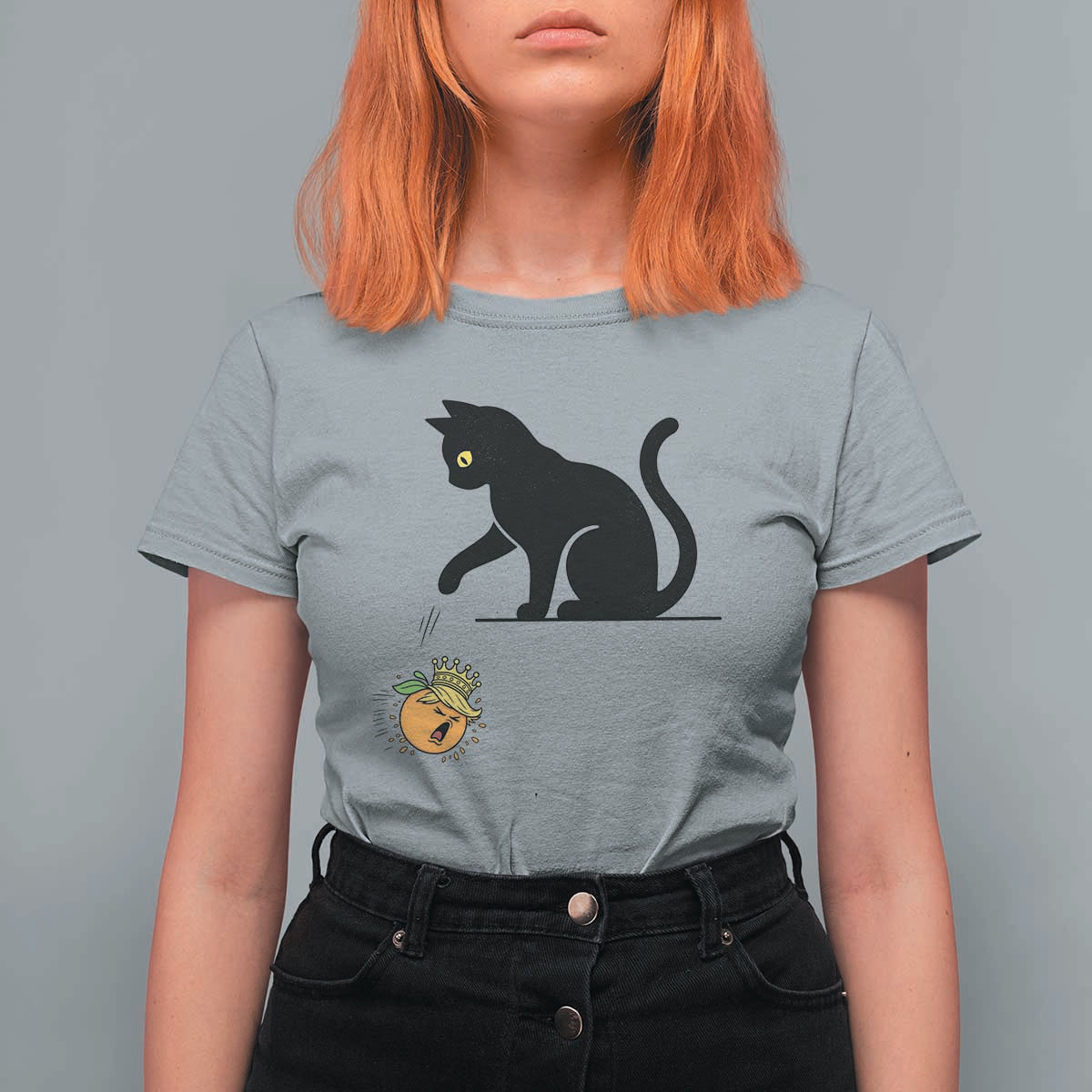 Funny No Kings Black Cat T Shirt For Women Rebellious Cat Lover Gift