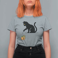 Funny No Kings Black Cat T Shirt For Women Rebellious Cat Lover Gift