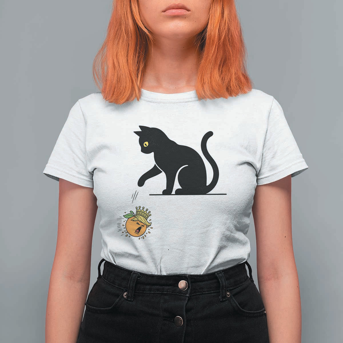 Funny No Kings Black Cat T Shirt For Women Rebellious Cat Lover Gift