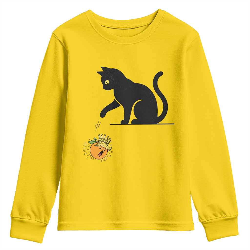 Funny No Kings Black Cat Youth Sweatshirt Rebellious Cat Lover Gift