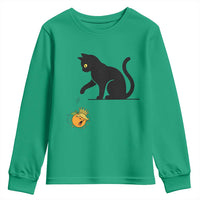 Funny No Kings Black Cat Youth Sweatshirt Rebellious Cat Lover Gift