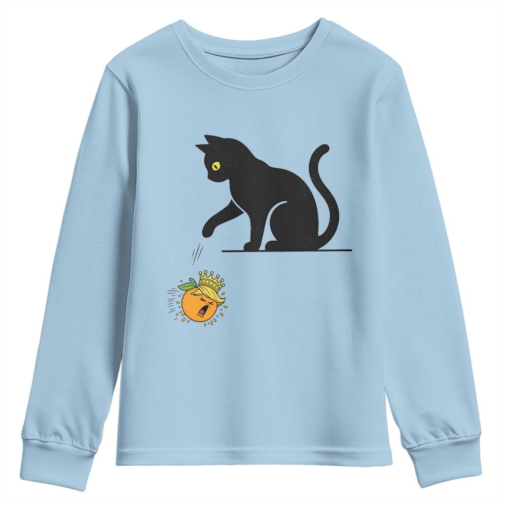 Funny No Kings Black Cat Youth Sweatshirt Rebellious Cat Lover Gift