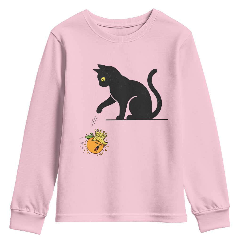 Funny No Kings Black Cat Youth Sweatshirt Rebellious Cat Lover Gift
