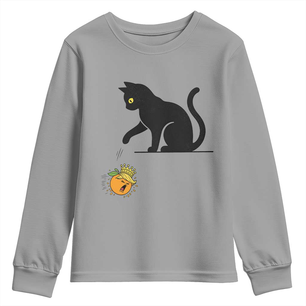 Funny No Kings Black Cat Youth Sweatshirt Rebellious Cat Lover Gift