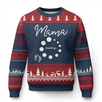 Mama Loading 2026 Ugly Christmas Sweater Pregnancy Announcement Mothers Day