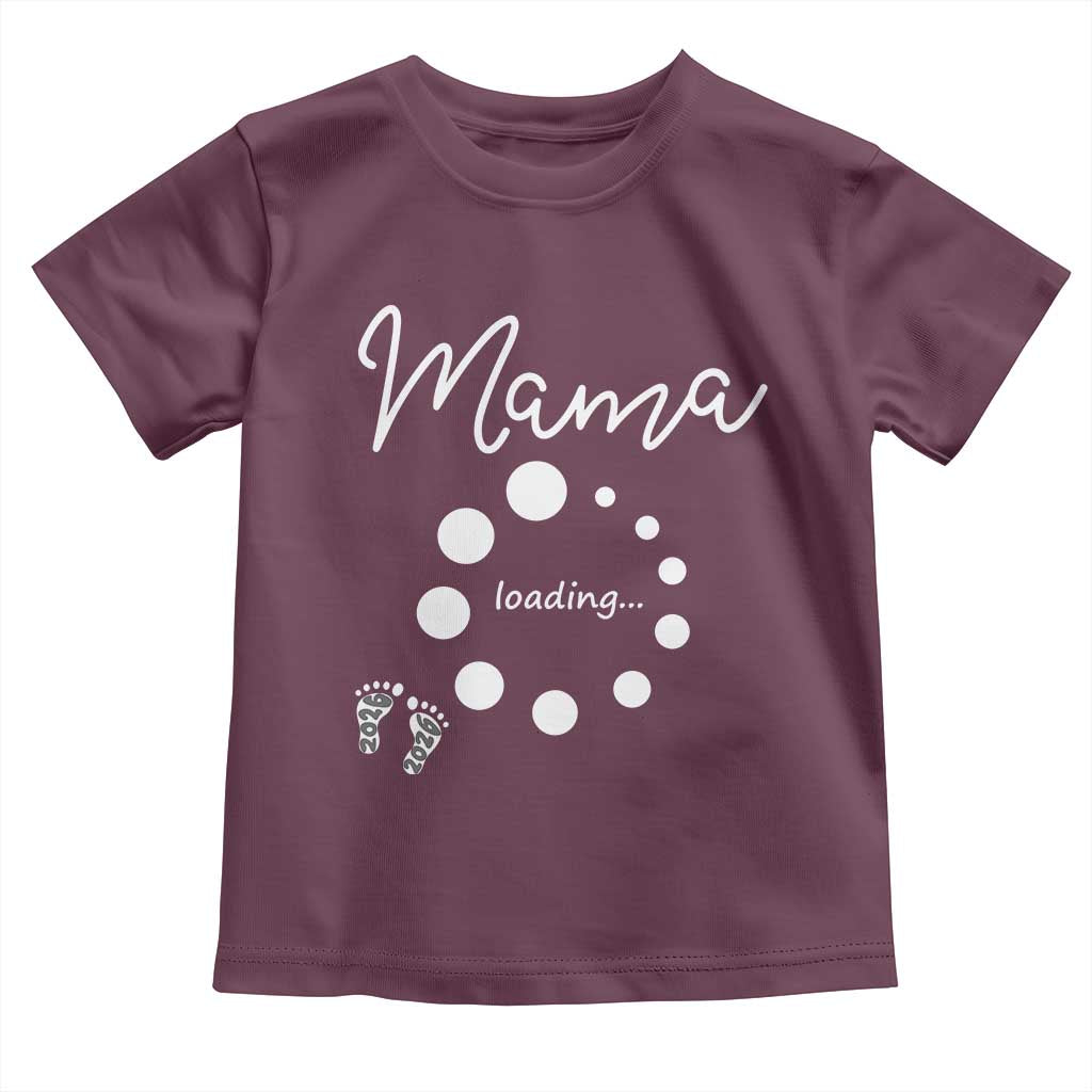 Mama Loading 2026 Toddler T Shirt Pregnancy Announcement Mothers Day
