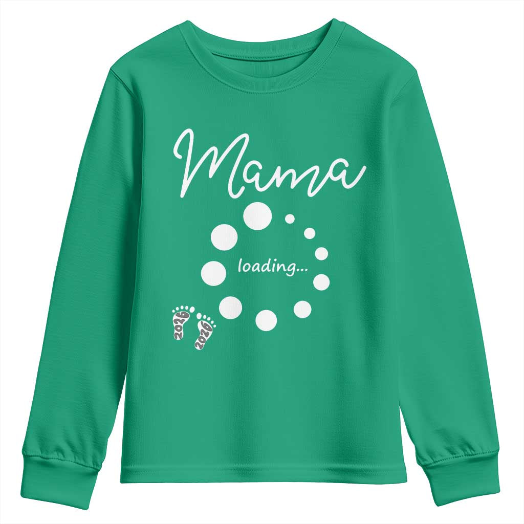 Mama Loading 2026 Youth Sweatshirt Pregnancy Announcement Mothers Day