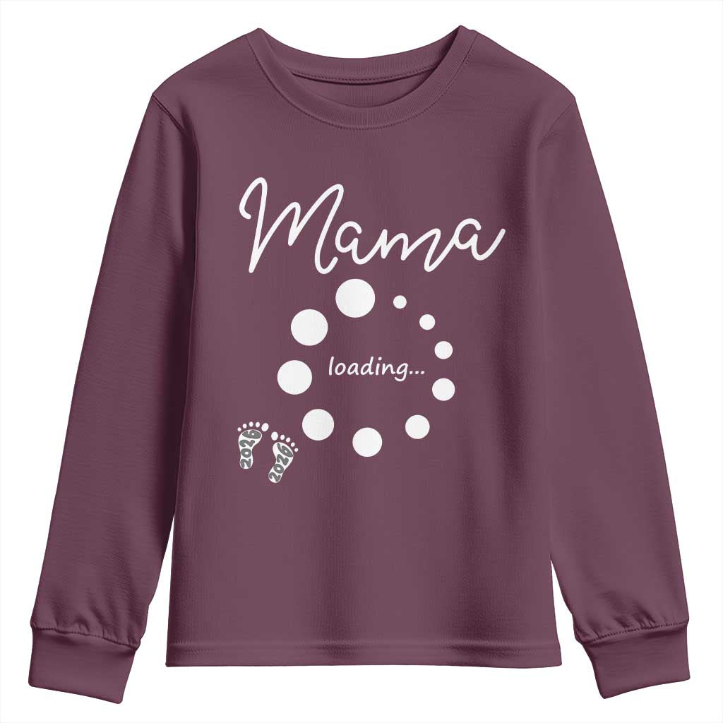 Mama Loading 2026 Youth Sweatshirt Pregnancy Announcement Mothers Day
