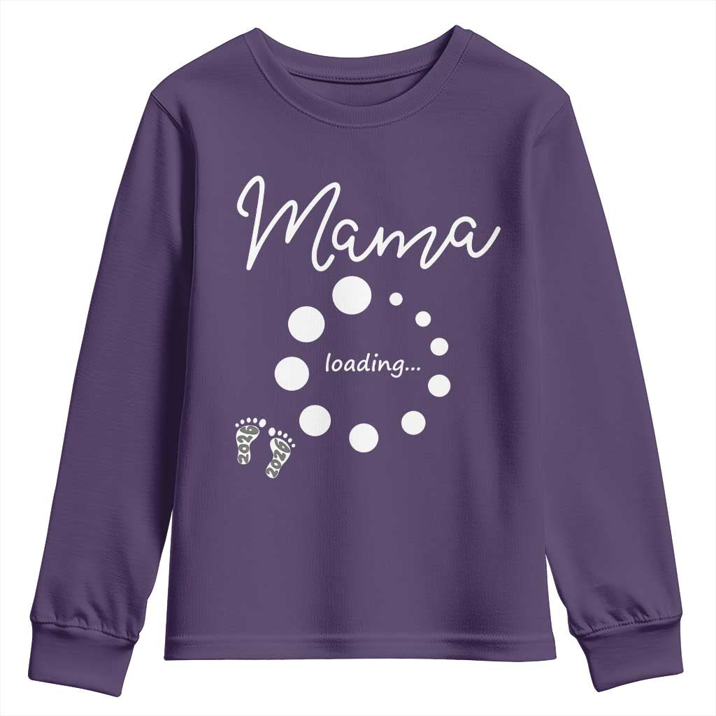 Mama Loading 2026 Youth Sweatshirt Pregnancy Announcement Mothers Day