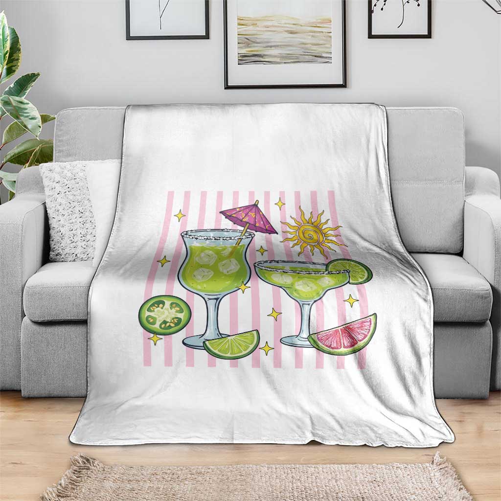 Tropical Margarita Summer Throw Blanket Beach Vacation Graphic