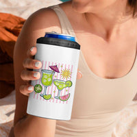 Tropical Margarita Summer 4 in 1 Can Cooler Tumbler Beach Vacation Graphic