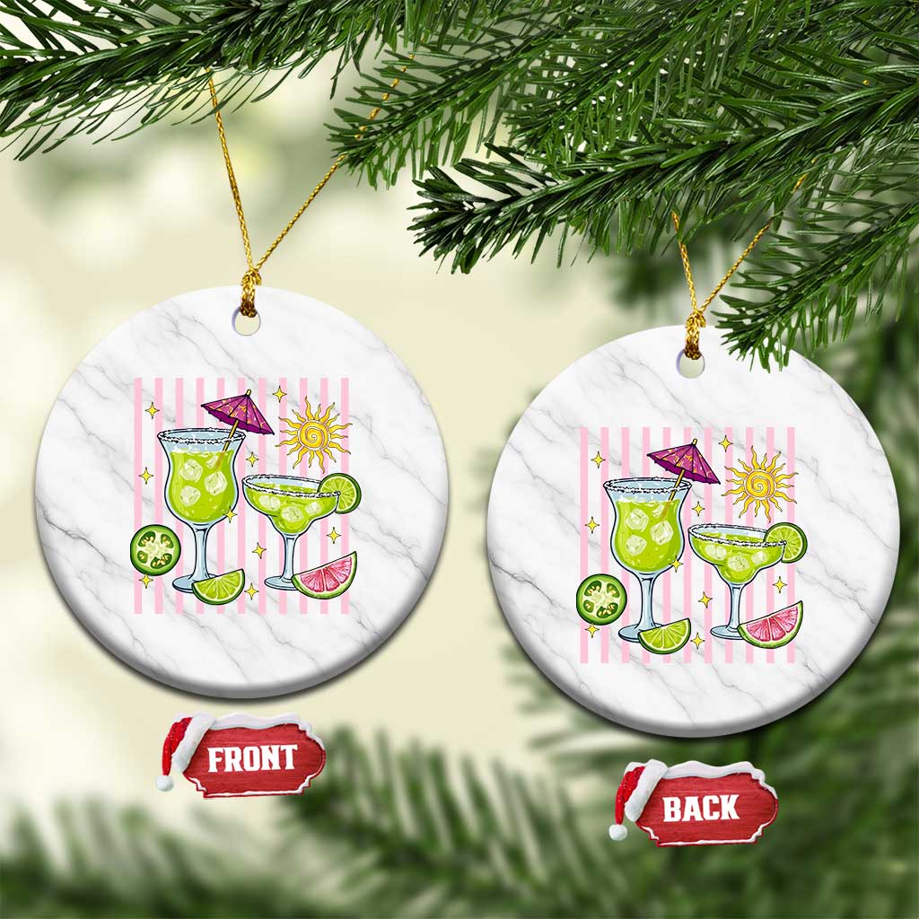 Tropical Margarita Summer Ceramic Ornament Beach Vacation Graphic