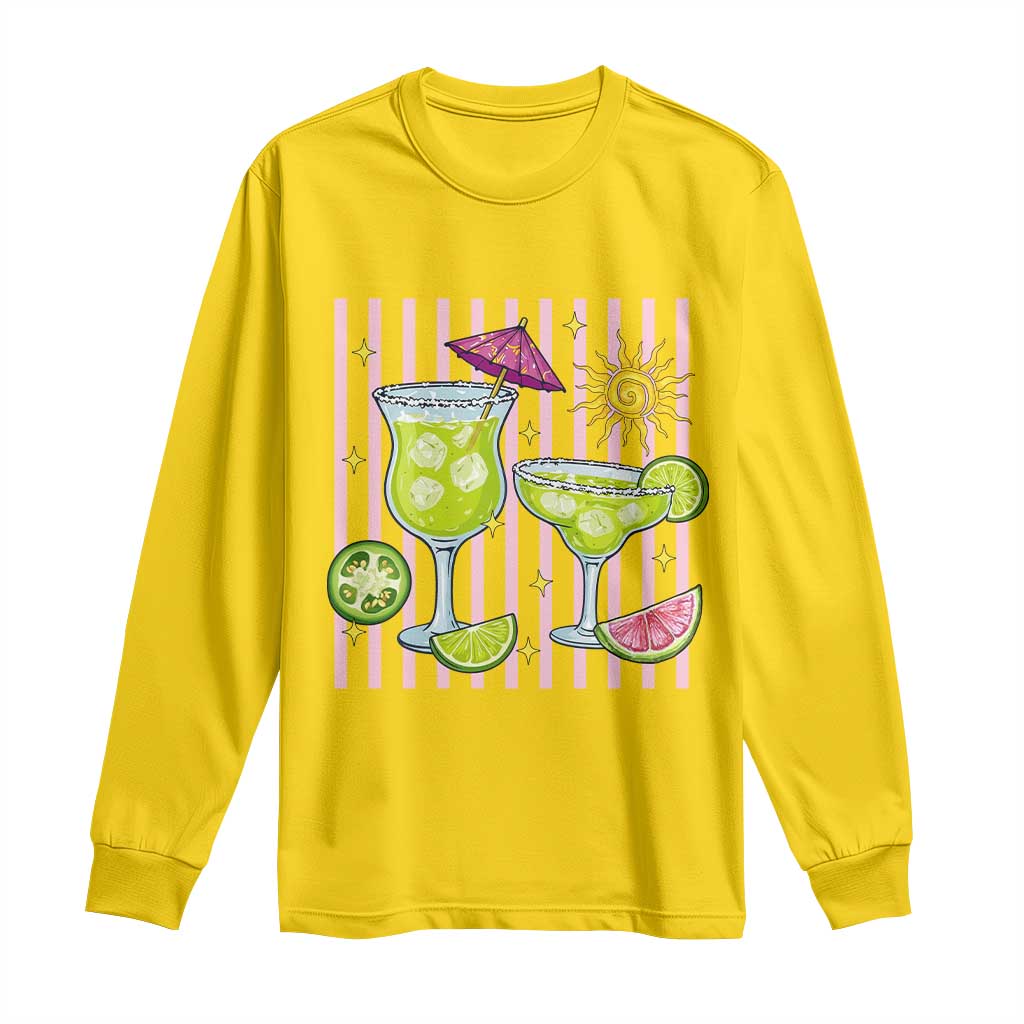 Tropical Margarita Summer Long Sleeve Shirt Beach Vacation Graphic