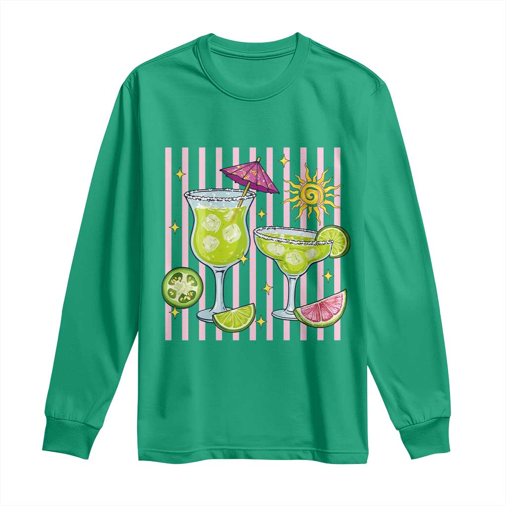 Tropical Margarita Summer Long Sleeve Shirt Beach Vacation Graphic