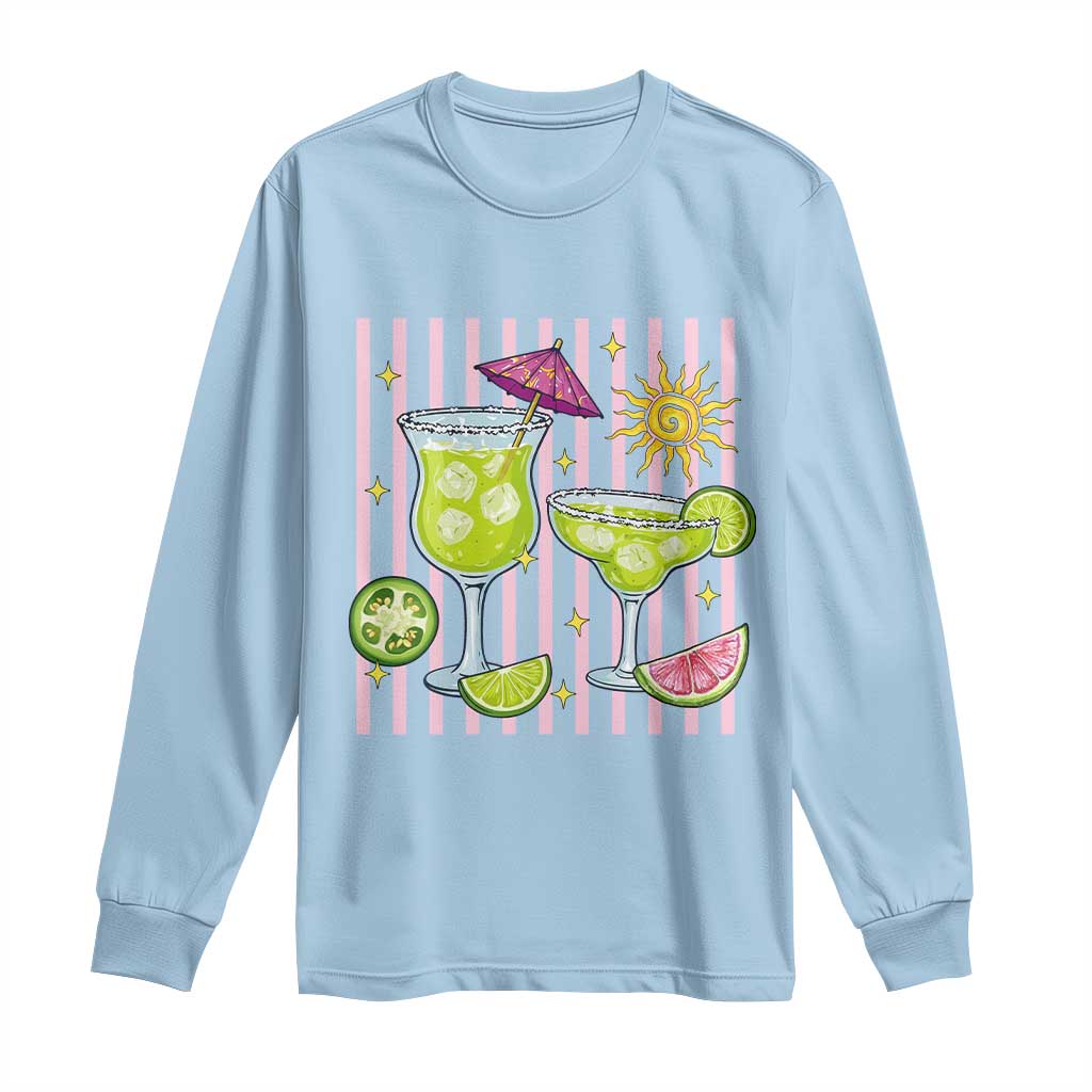 Tropical Margarita Summer Long Sleeve Shirt Beach Vacation Graphic