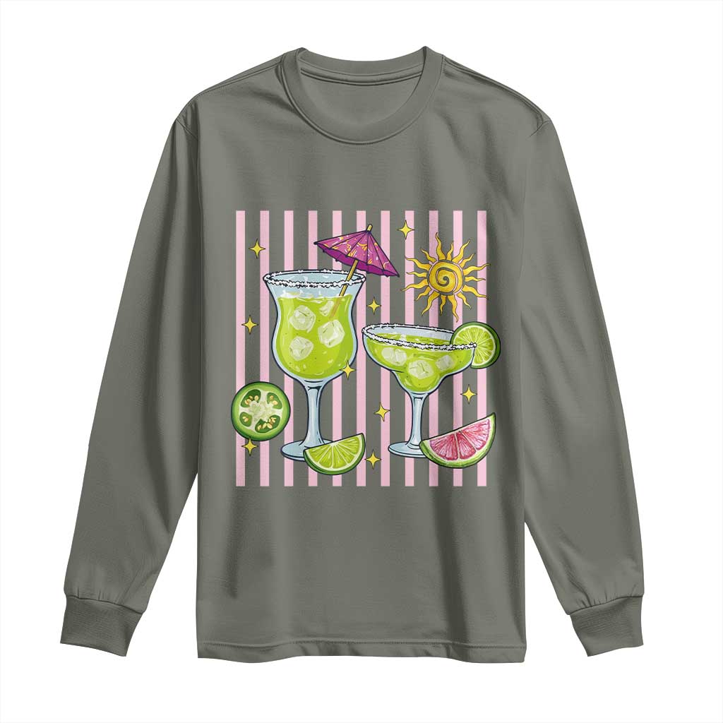 Tropical Margarita Summer Long Sleeve Shirt Beach Vacation Graphic