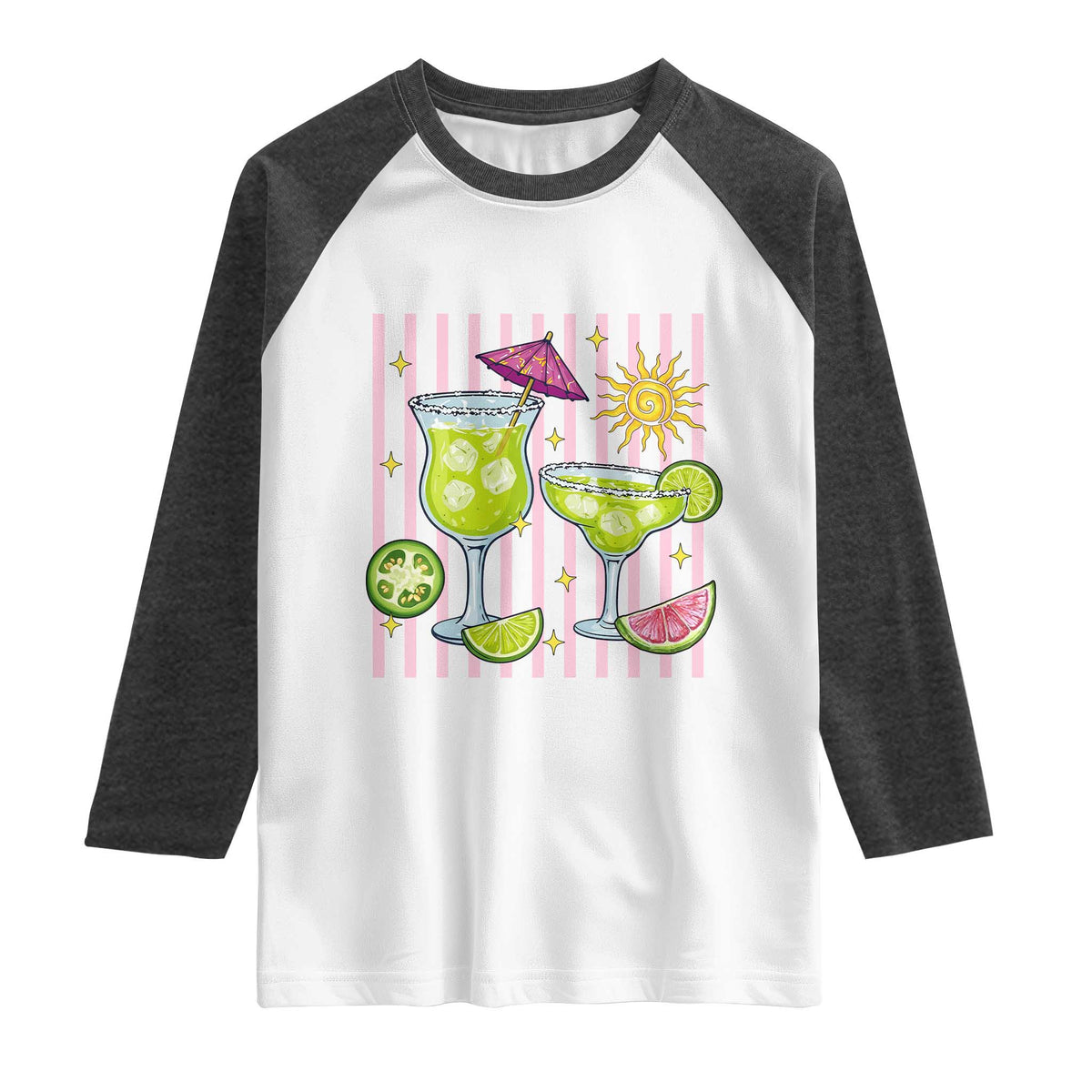 Tropical Margarita Summer Raglan Shirt Beach Vacation Graphic