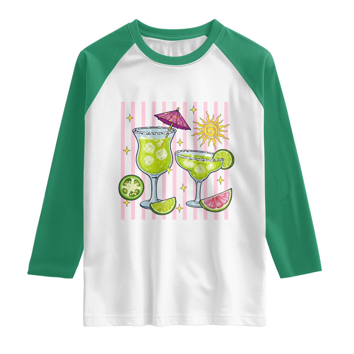 Tropical Margarita Summer Raglan Shirt Beach Vacation Graphic