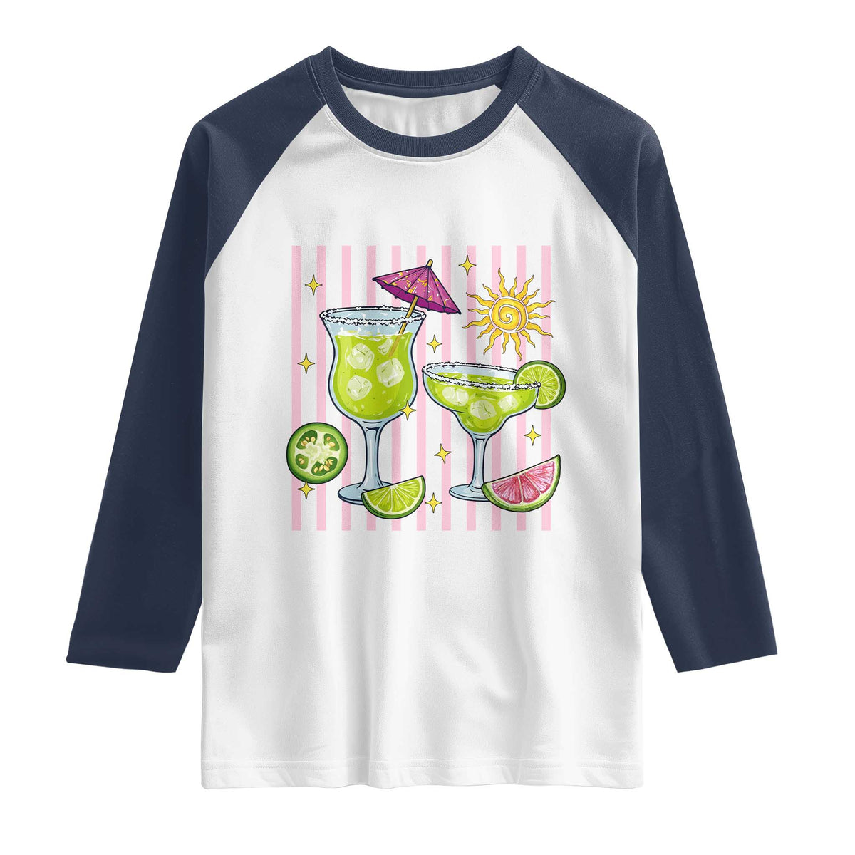 Tropical Margarita Summer Raglan Shirt Beach Vacation Graphic