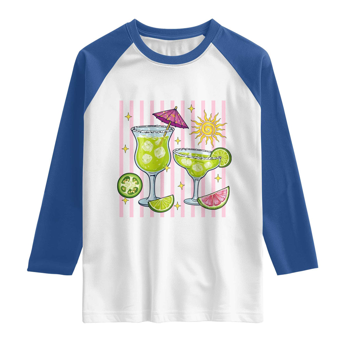 Tropical Margarita Summer Raglan Shirt Beach Vacation Graphic