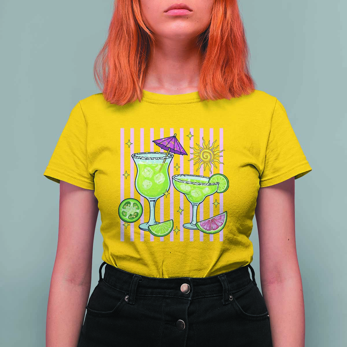 Tropical Margarita Summer T Shirt For Women Beach Vacation Graphic