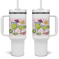 Tropical Margarita Summer Tumbler With Handle Beach Vacation Graphic