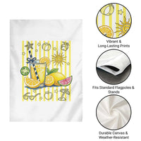 Striped Summer Lemonade Garden Flag Preppy Brushstroke Aesthetic Graphic