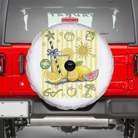Striped Summer Lemonade Spare Tire Cover Preppy Brushstroke Aesthetic Graphic