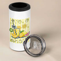 Striped Summer Lemonade 4 in 1 Can Cooler Tumbler Preppy Brushstroke Aesthetic Graphic
