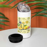 Striped Summer Lemonade 4 in 1 Can Cooler Tumbler Preppy Brushstroke Aesthetic Graphic