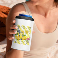 Striped Summer Lemonade 4 in 1 Can Cooler Tumbler Preppy Brushstroke Aesthetic Graphic